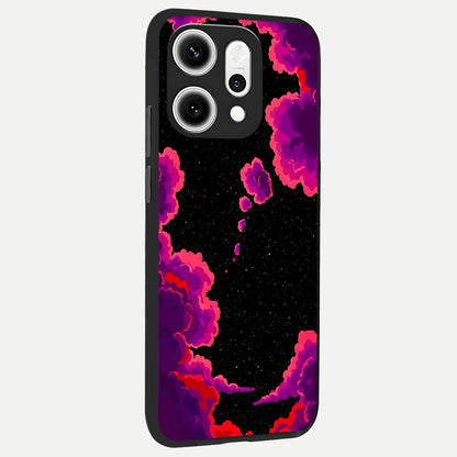  Galaxy Dream Frame back cover For Oppo Reno 14 Pro slim fit glass case with vibrant aesthetic design