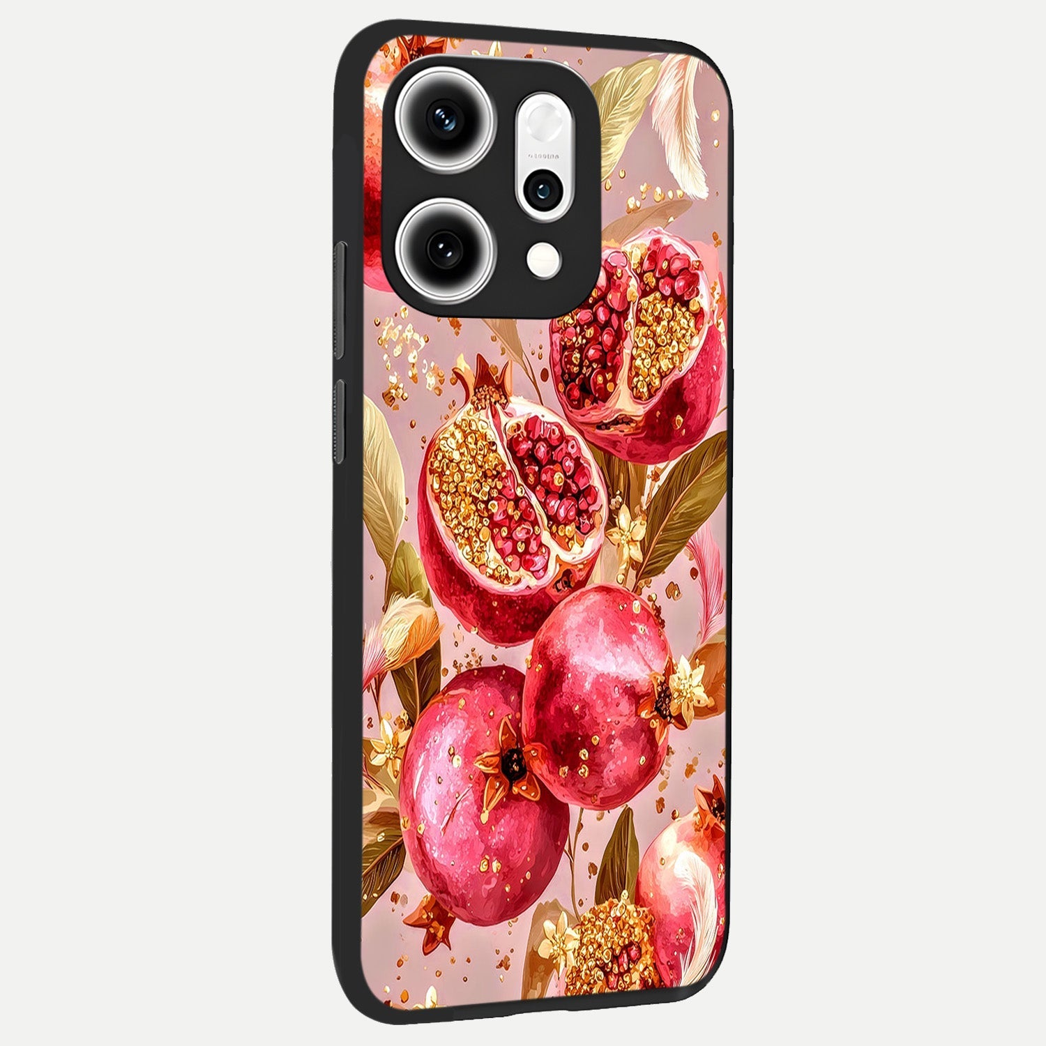  Golden Bloom Glow back cover For Oppo Reno 14 Pro slim fit glass case with vibrant aesthetic design