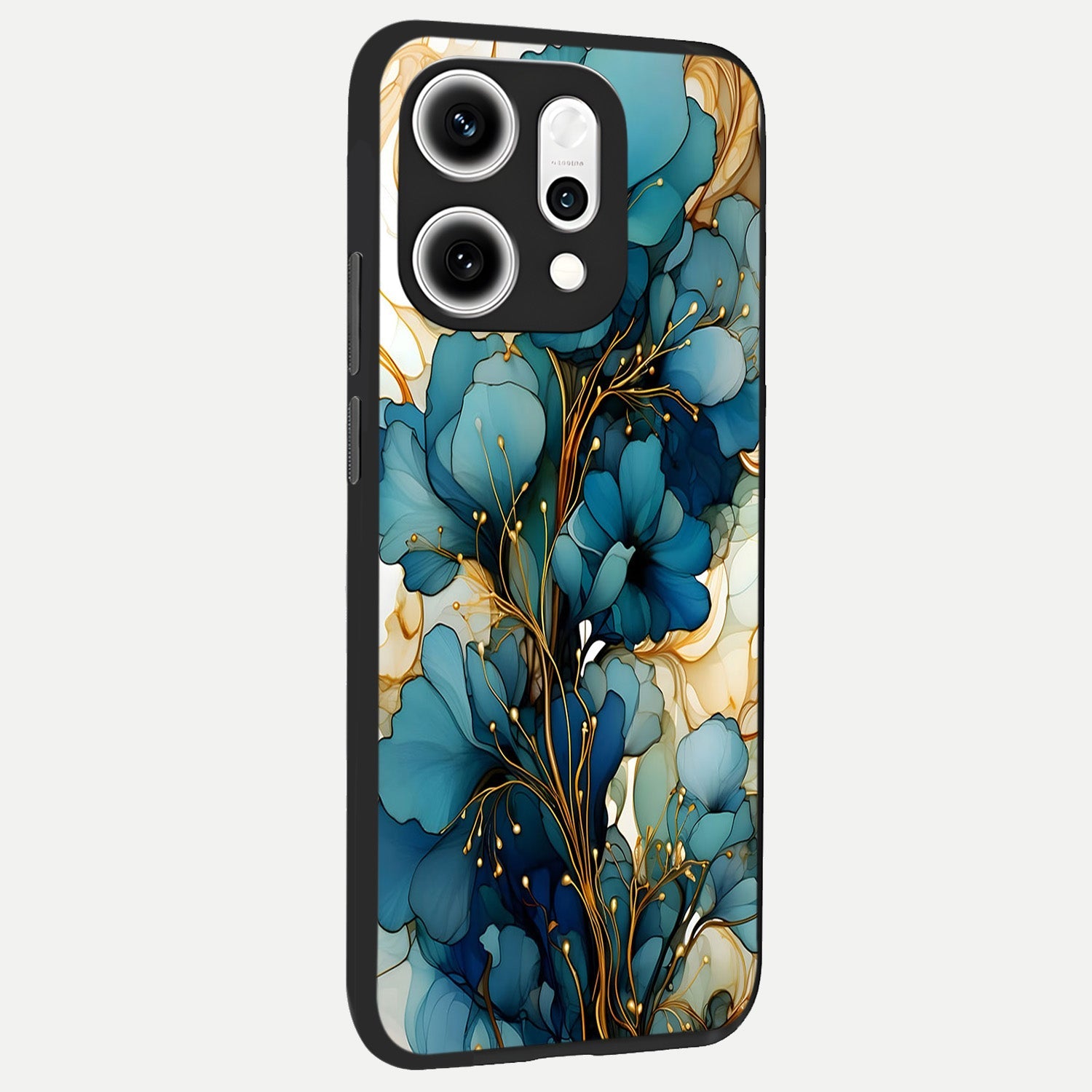  Golden Bloom Symphony back cover For Oppo Reno 14 Pro slim fit glass case with vibrant aesthetic design