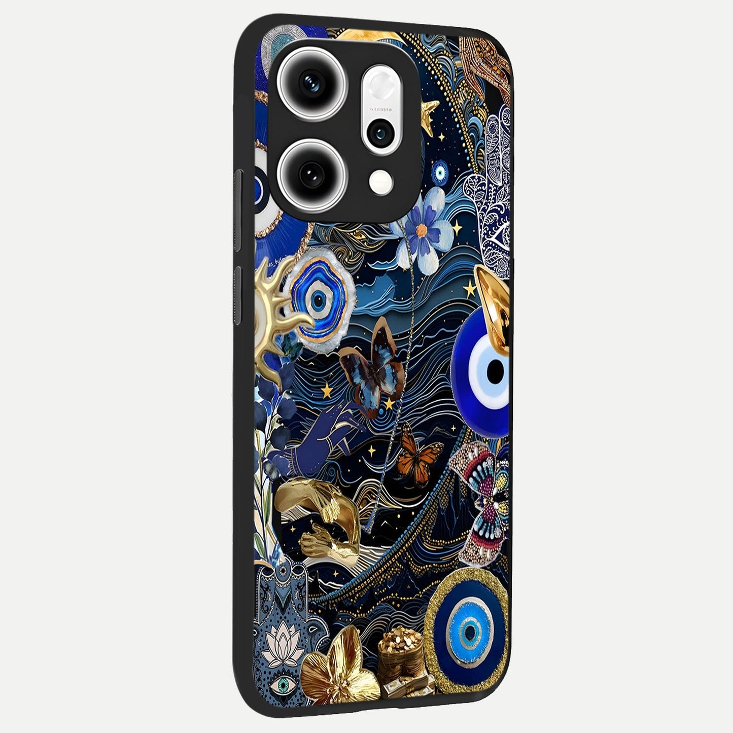  Golden Moon Magic back cover For Oppo Reno 14 Pro slim fit glass case with vibrant aesthetic design
