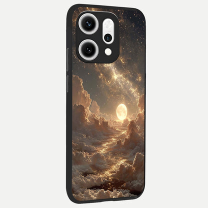  Golden Sky Dream back cover For Oppo Reno 14 Pro slim fit glass case with vibrant aesthetic design