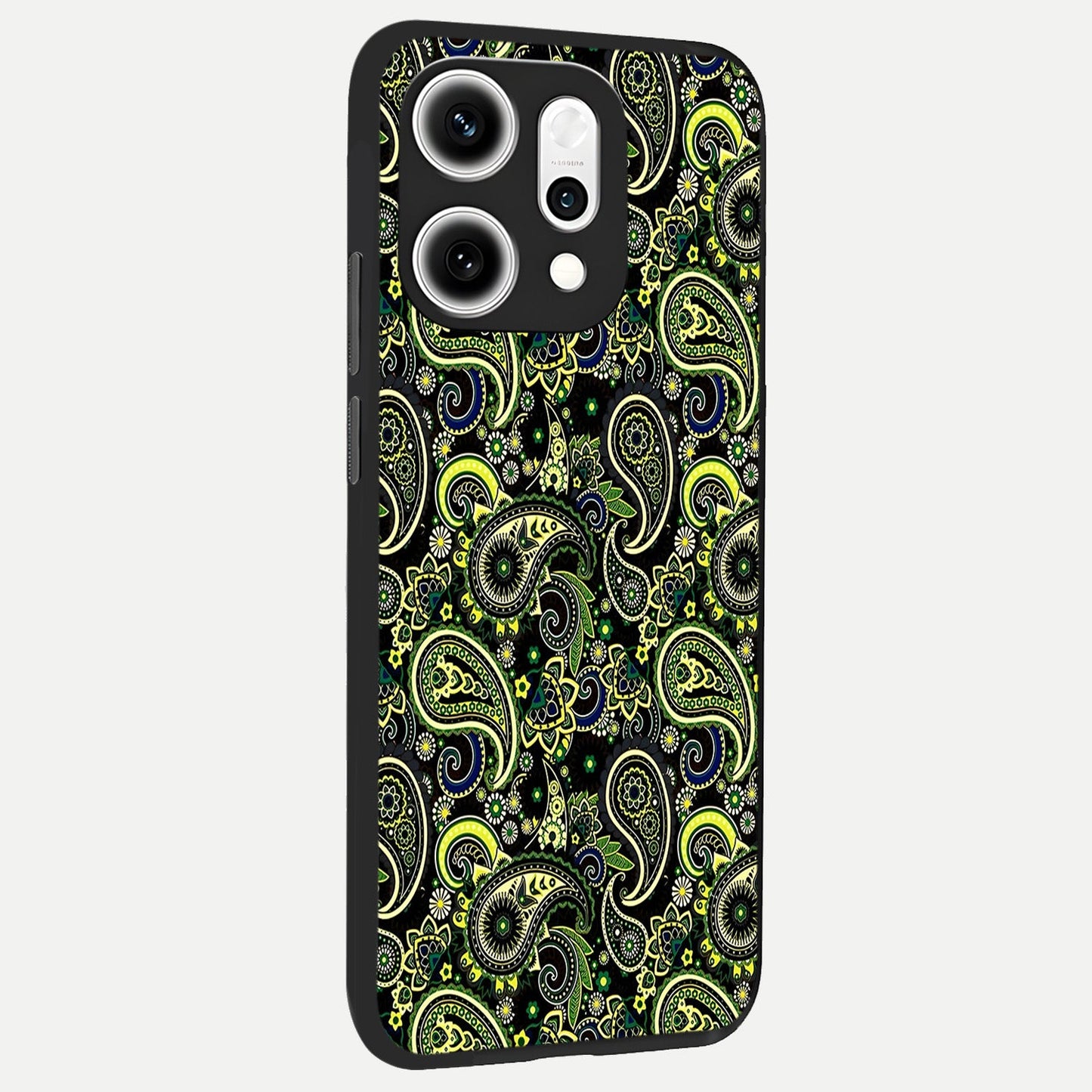  Green Lemon back cover For Oppo Reno 14 Pro slim fit glass case with vibrant aesthetic design