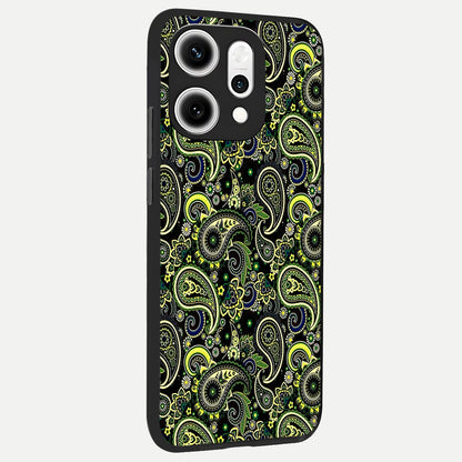  Green Lemon back cover For Oppo Reno 14 Pro slim fit glass case with vibrant aesthetic design