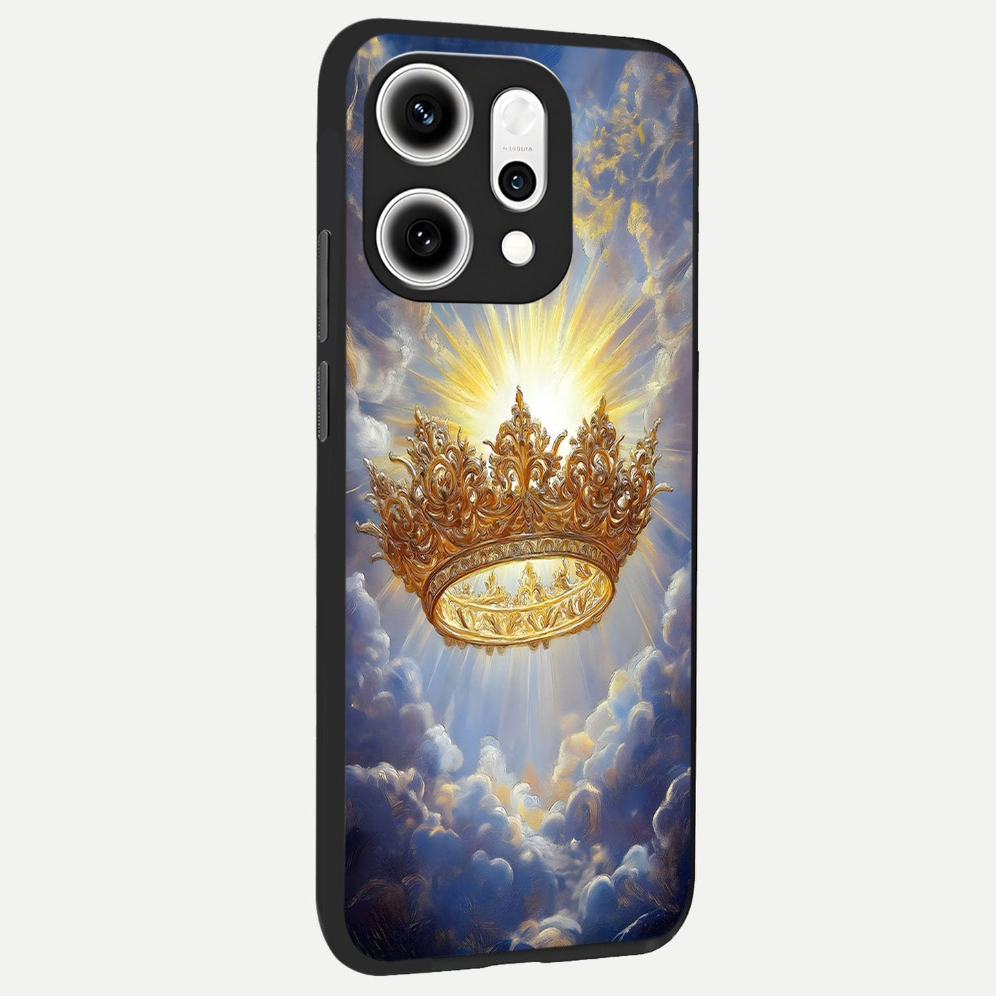  Heavenly Crown Light back cover For Oppo Reno 14 Pro slim fit glass case with vibrant aesthetic design
