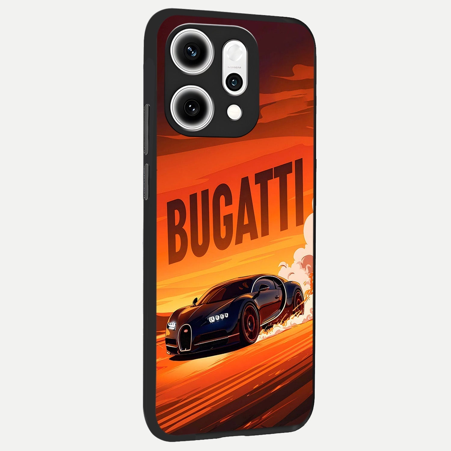  Inferno Bugatti Storm back cover For Oppo Reno 14 Pro slim fit glass case with vibrant aesthetic design