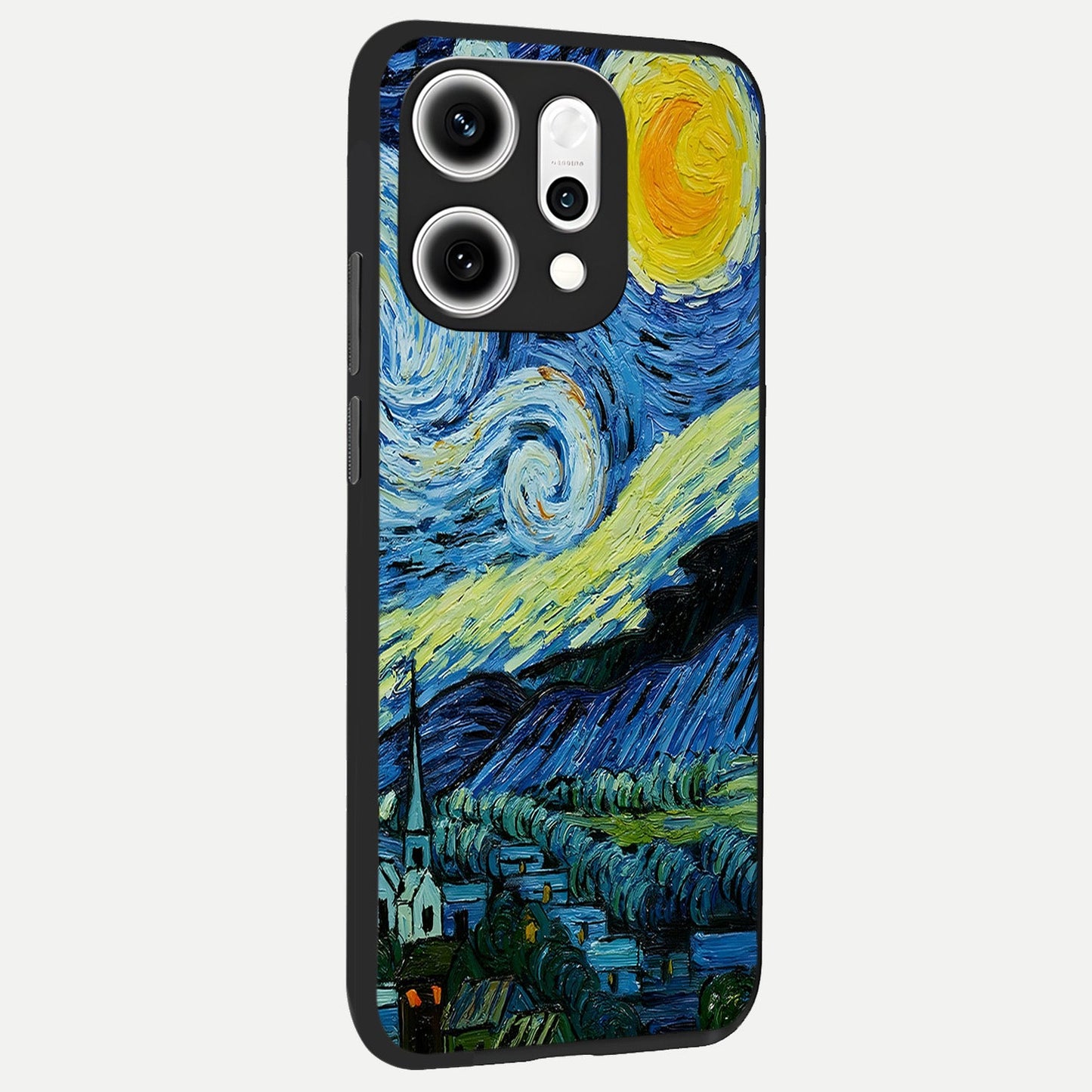  Inspired Van Gogh Art back cover For Oppo Reno 14 Pro slim fit glass case with vibrant aesthetic design