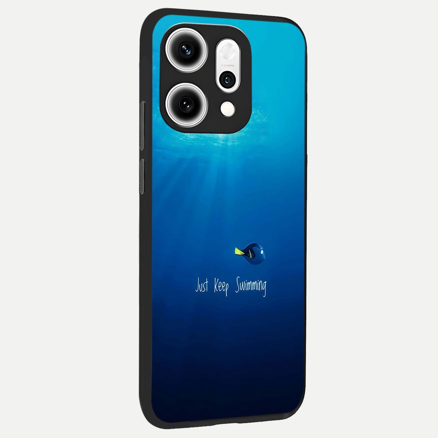 Just Keep Swimming back cover For Oppo Reno 14 Pro slim fit glass case with vibrant aesthetic design