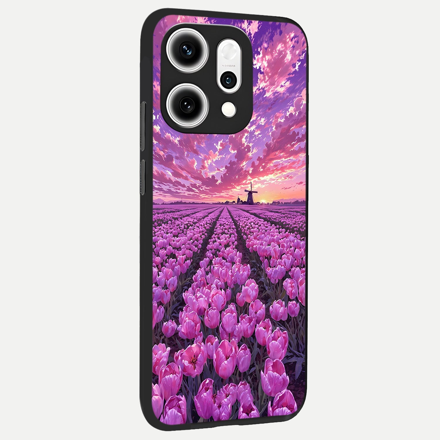  Lavender Dream Skies back cover For Oppo Reno 14 Pro slim fit glass case with vibrant aesthetic design
