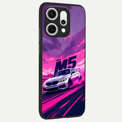  MS Neon Car back cover For Oppo Reno 14 Pro slim fit glass case with vibrant aesthetic design