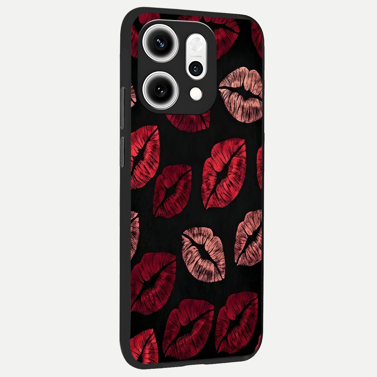  Midnight Kiss Love back cover For Oppo Reno 14 Pro slim fit glass case with vibrant aesthetic design