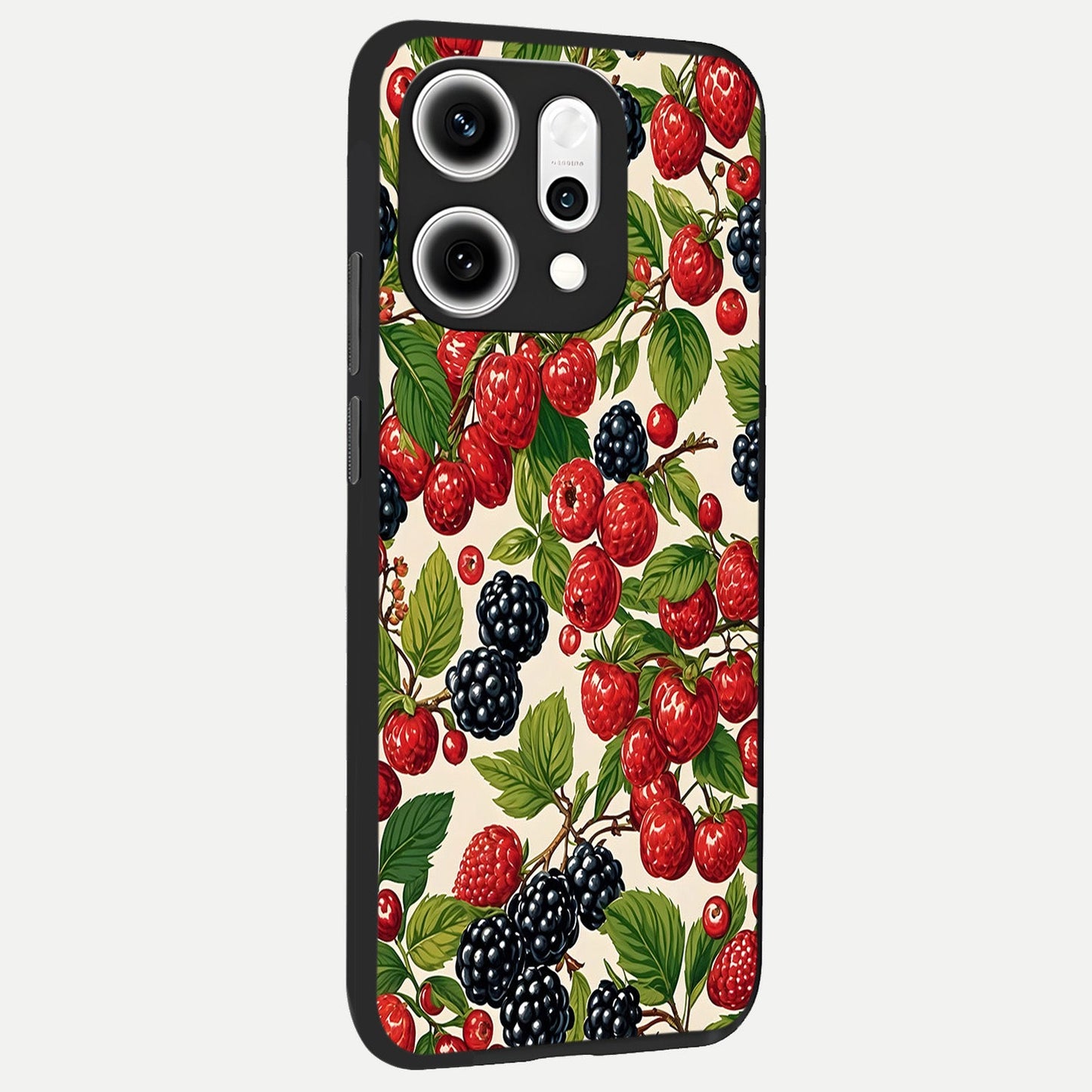  Mixed Berry Collage back cover For Oppo Reno 14 Pro slim fit glass case with vibrant aesthetic design