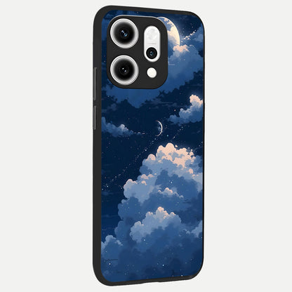  Moon Dream Haze back cover For Oppo Reno 14 Pro slim fit glass case with vibrant aesthetic design