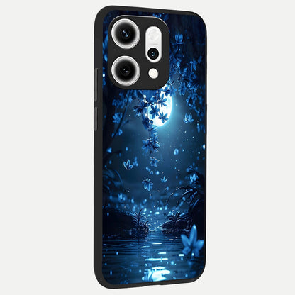  Moonlight Petal Dream back cover For Oppo Reno 14 Pro slim fit glass case with vibrant aesthetic design