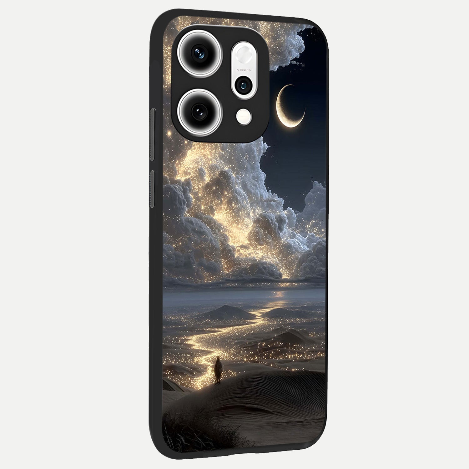  Moonlight Spark Path back cover For Oppo Reno 14 Pro slim fit glass case with vibrant aesthetic design