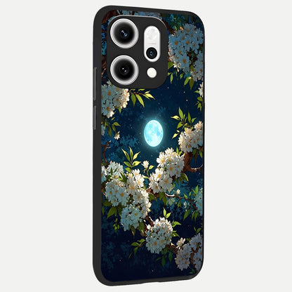  Moonlit Blossom Dream back cover For Oppo Reno 14 Pro slim fit glass case with vibrant aesthetic design
