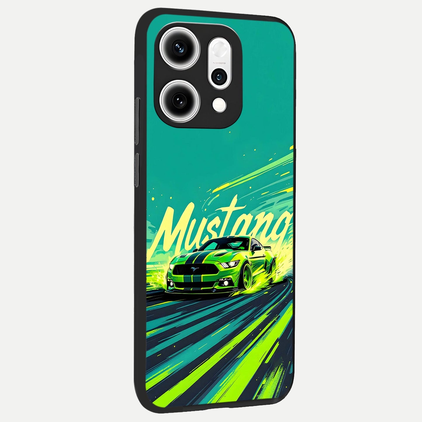  Mustang Bang back cover For Oppo Reno 14 Pro slim fit glass case with vibrant aesthetic design
