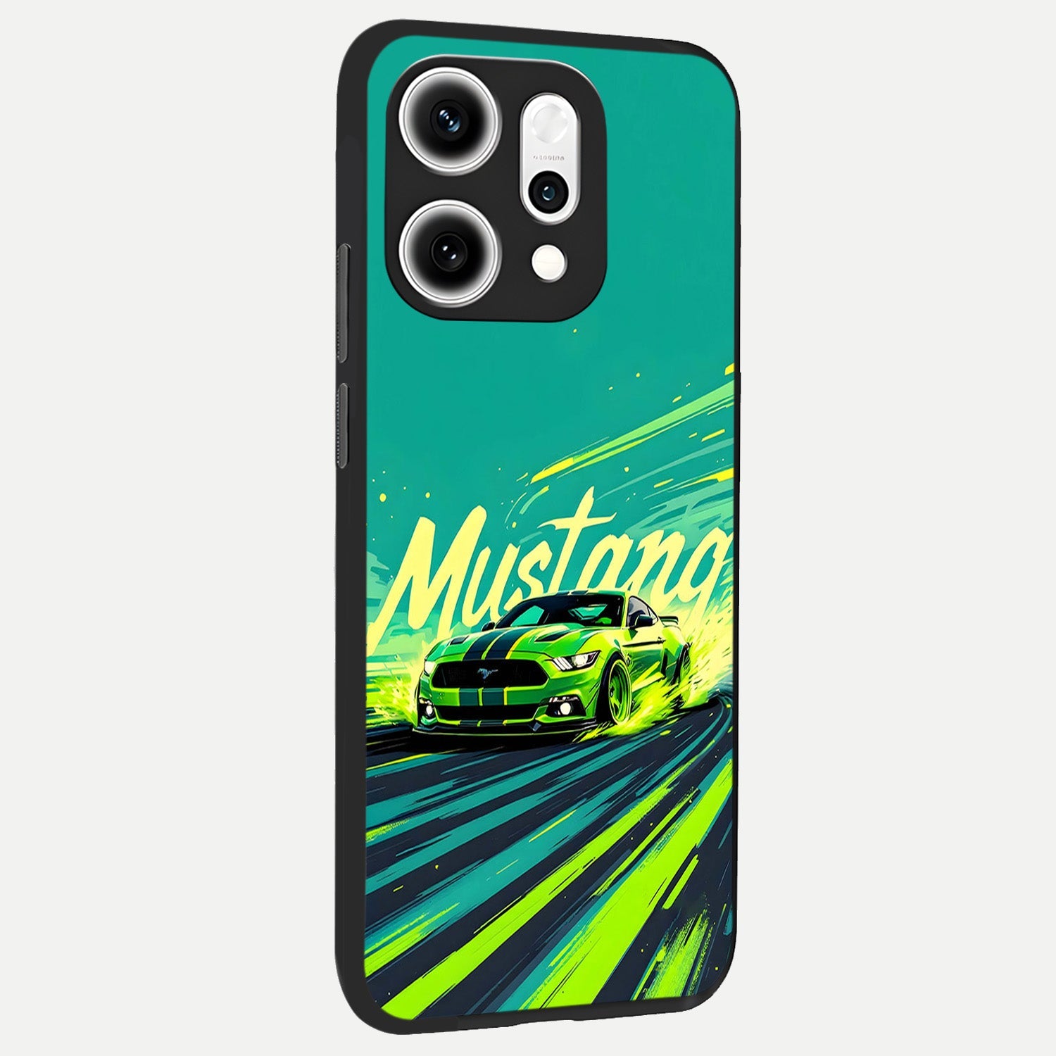  Mustang Bang back cover For Oppo Reno 14 Pro slim fit glass case with vibrant aesthetic design