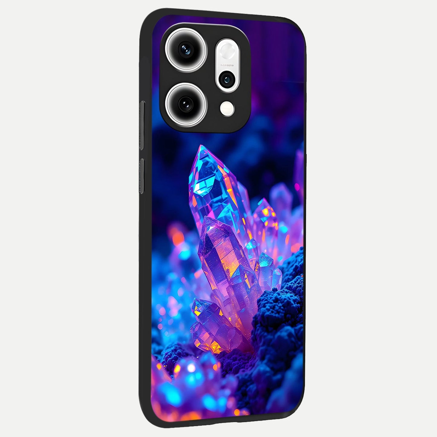  Neon Aura Shards back cover For Oppo Reno 14 Pro slim fit glass case with vibrant aesthetic design