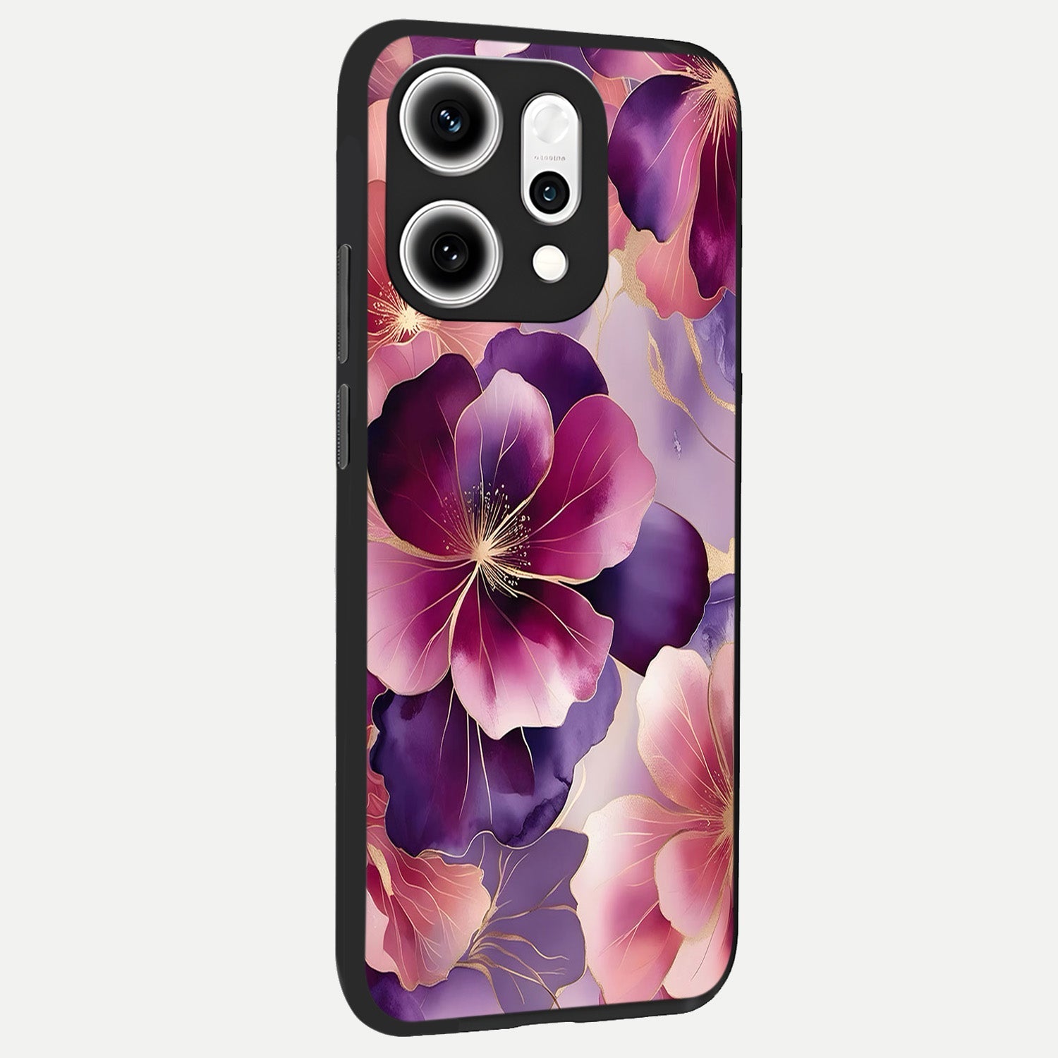  Pink Bouquet Florals back cover For Oppo Reno 14 Pro slim fit glass case with vibrant aesthetic design