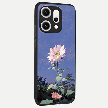  Pink Shells Outline back cover For Oppo Reno 14 Pro slim fit glass case with vibrant aesthetic design