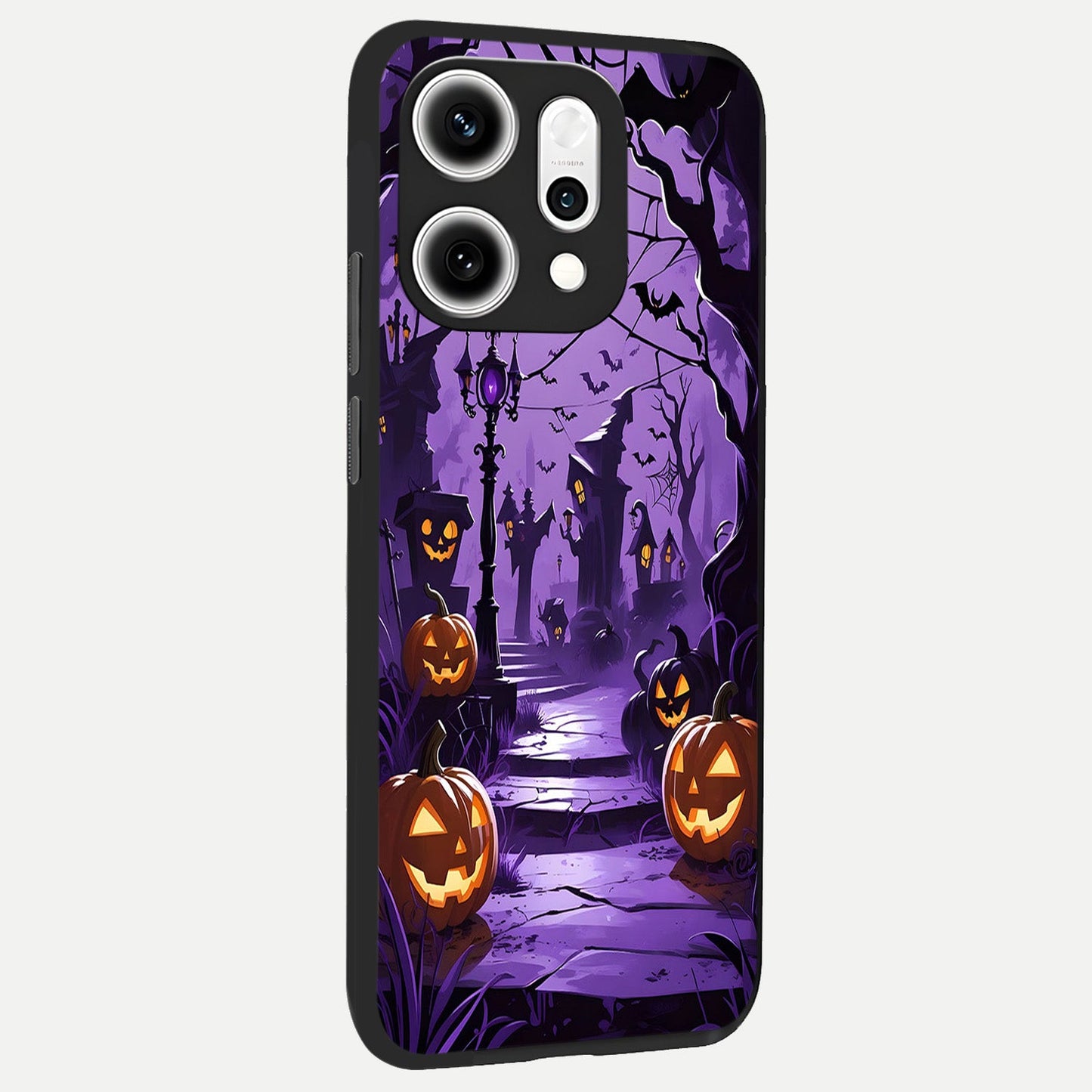  Pumpkin Patch Halloween back cover For Oppo Reno 14 Pro slim fit glass case with vibrant aesthetic design