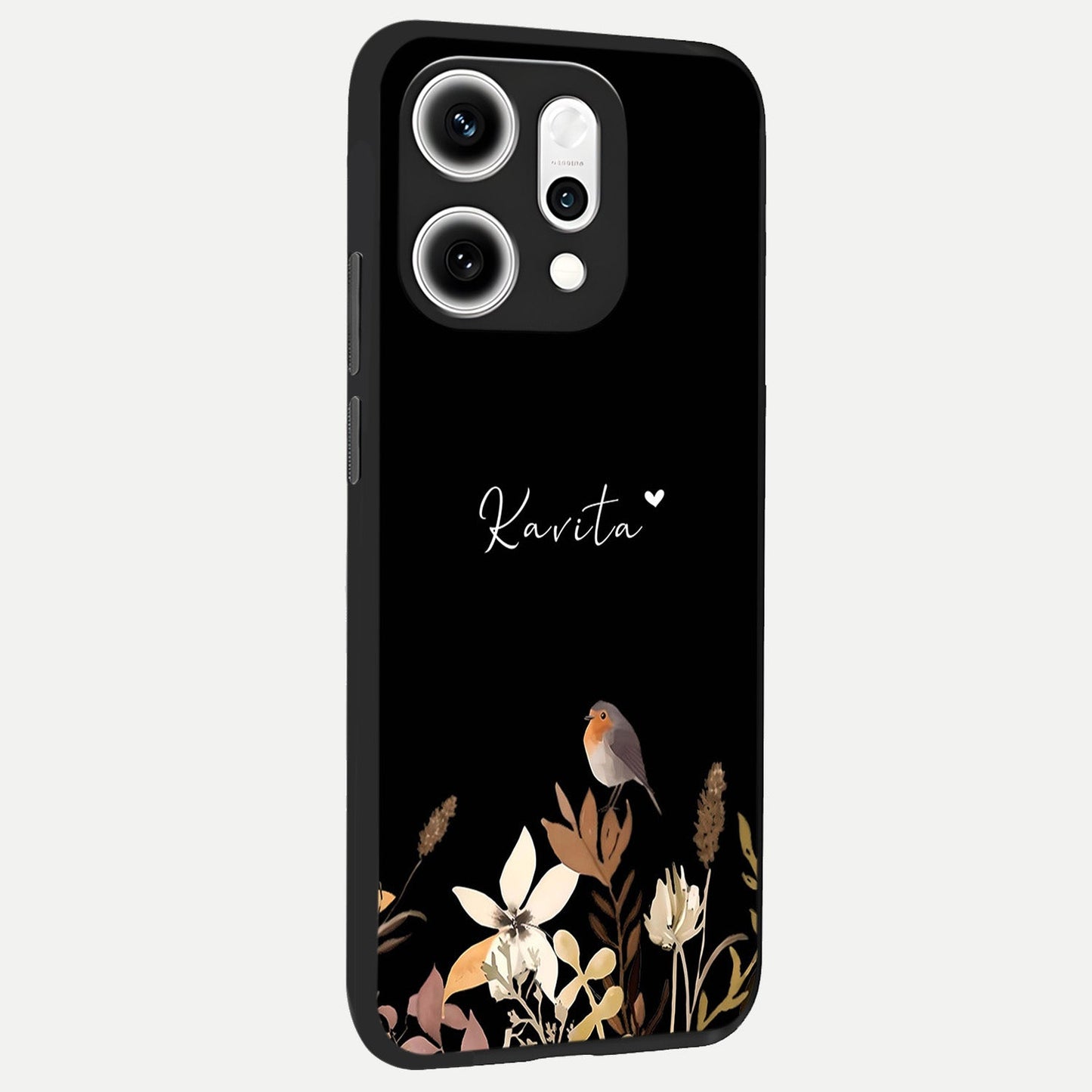  Quiet Garden Tune Custom Name back cover For Oppo Reno 14 Pro slim fit glass case with vibrant aesthetic design
