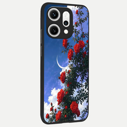  Rose Drift Flowers back cover For Oppo Reno 14 Pro slim fit glass case with vibrant aesthetic design