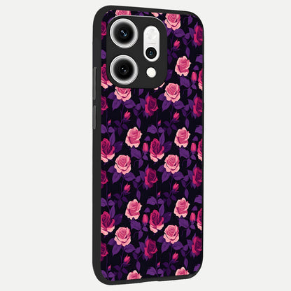  Rose Garden Twilight back cover For Oppo Reno 14 Pro slim fit glass case with vibrant aesthetic design