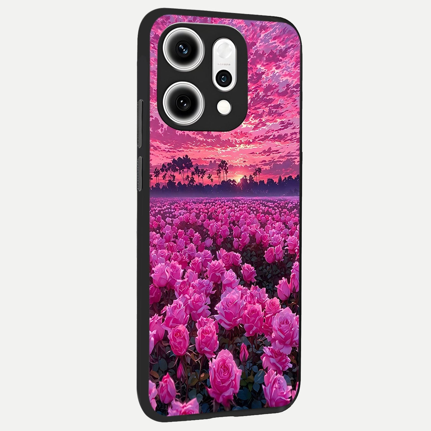  Rose Sunset Valley back cover For Oppo Reno 14 Pro slim fit glass case with vibrant aesthetic design