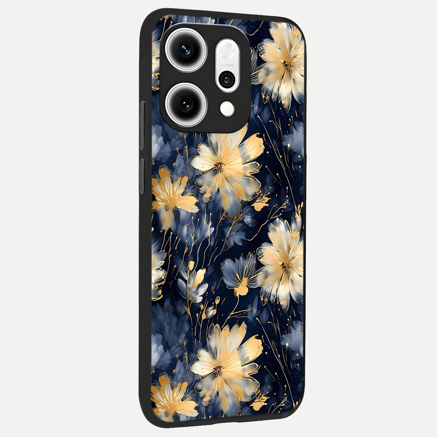 Royal Petal Dream back cover For Oppo Reno 14 Pro slim fit glass case with vibrant aesthetic design