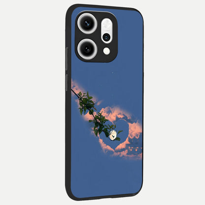  Sky Under Tree back cover For Oppo Reno 14 Pro slim fit glass case with vibrant aesthetic design