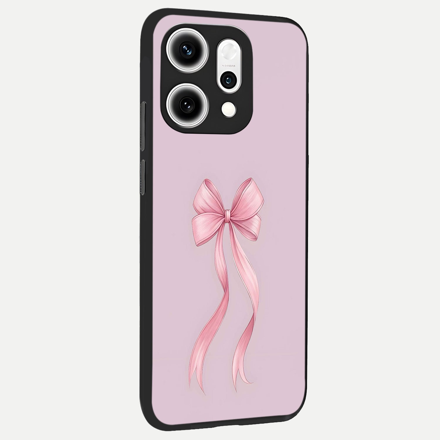  Soft Blush Bow back cover For Oppo Reno 14 Pro slim fit glass case with vibrant aesthetic design