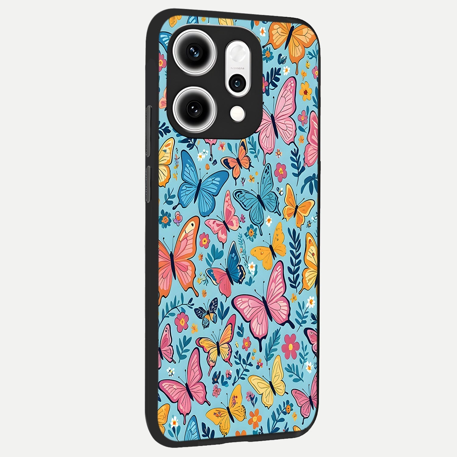  Spring Wing Garden back cover For Oppo Reno 14 Pro slim fit glass case with vibrant aesthetic design