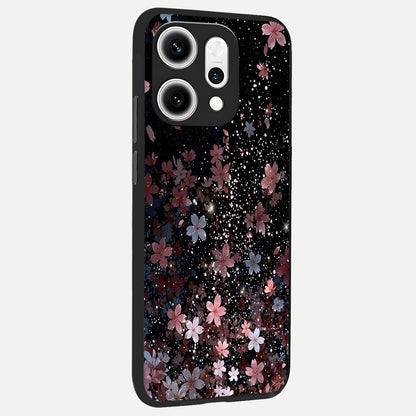  Starlit Flower Dreams back cover For Oppo Reno 14 Pro slim fit glass case with vibrant aesthetic design