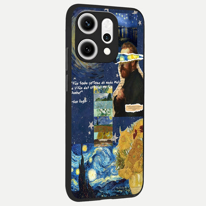  Starry Dream Vision back cover For Oppo Reno 14 Pro slim fit glass case with vibrant aesthetic design