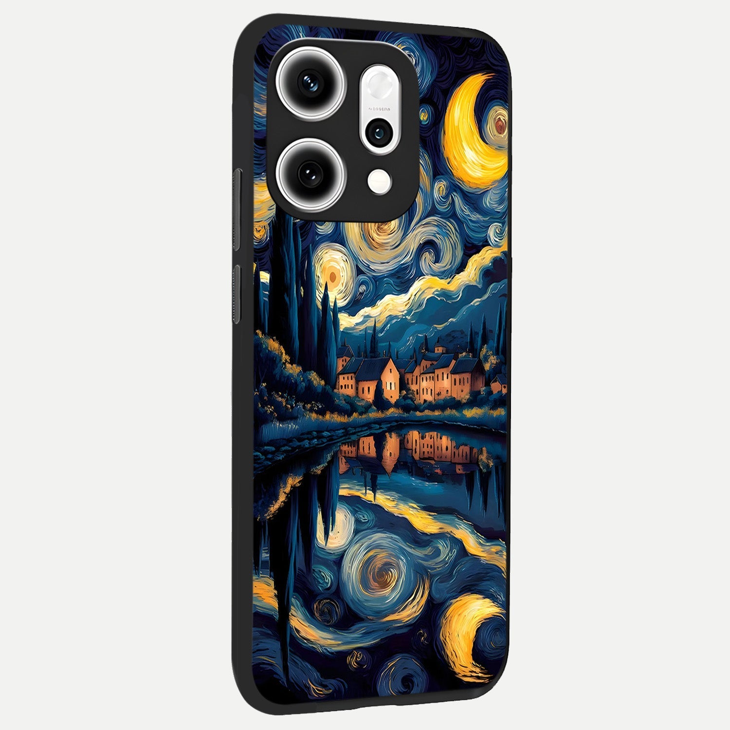  Starry Sky Serenity back cover For Oppo Reno 14 Pro slim fit glass case with vibrant aesthetic design