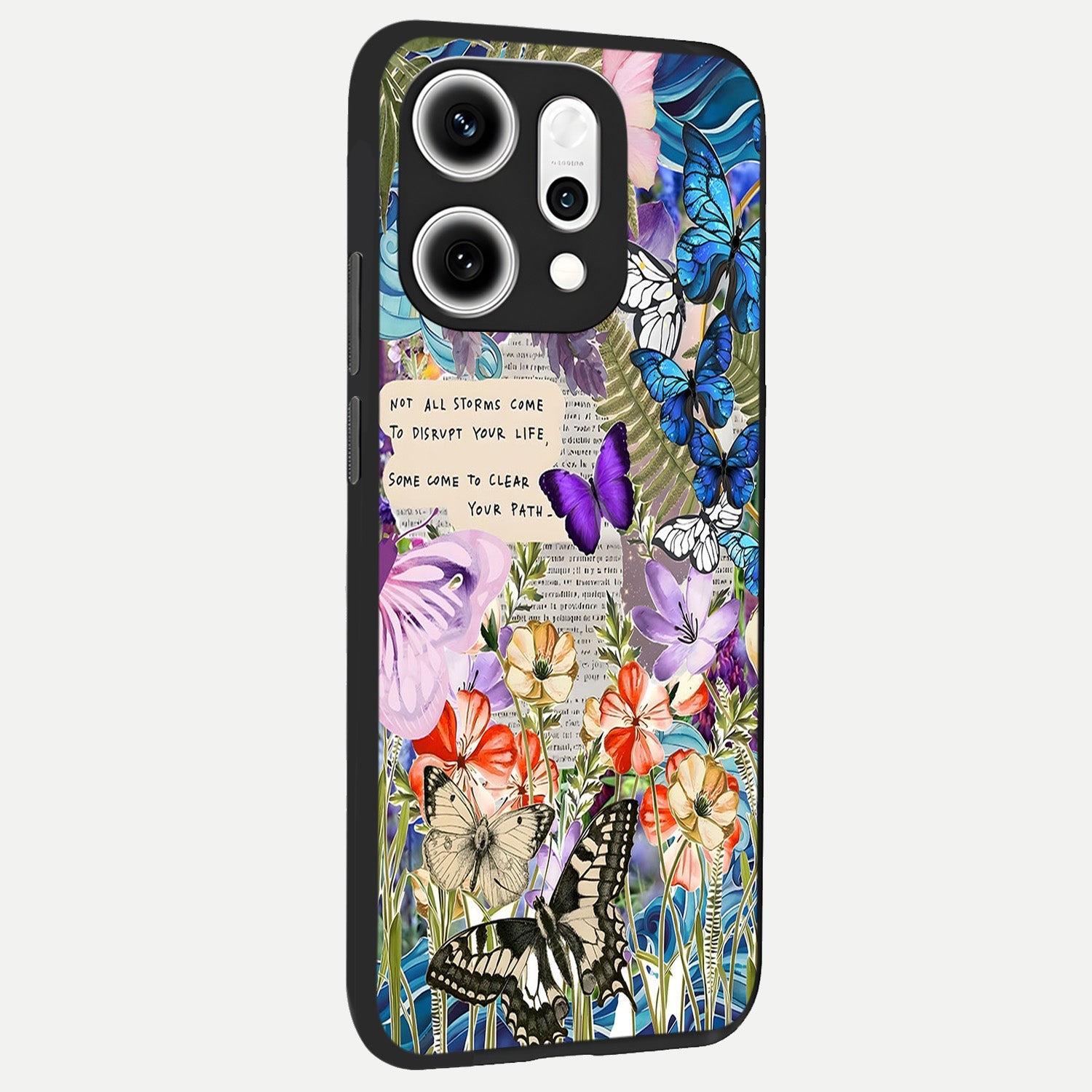  Storm Path Bloom back cover For Oppo Reno 14 Pro slim fit glass case with vibrant aesthetic design