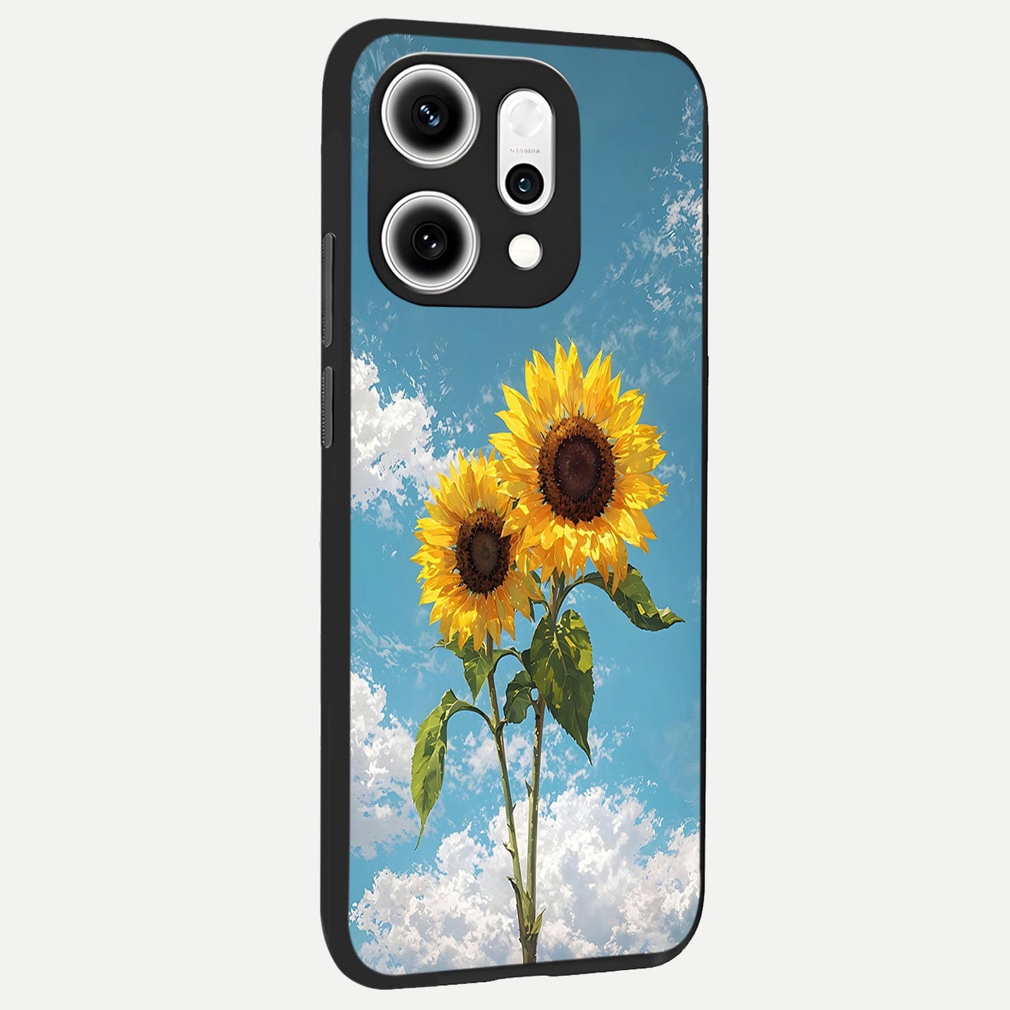  Sunlit Daisy Glow back cover For Oppo Reno 14 Pro slim fit glass case with vibrant aesthetic design