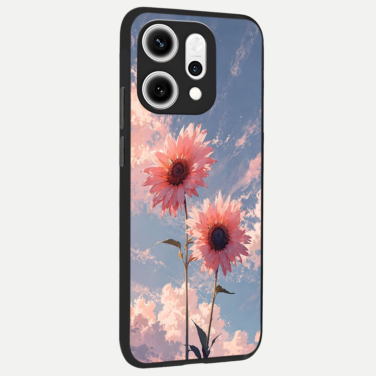  Sun Moon Balance back cover For Oppo Reno 14 Pro slim fit glass case with vibrant aesthetic design