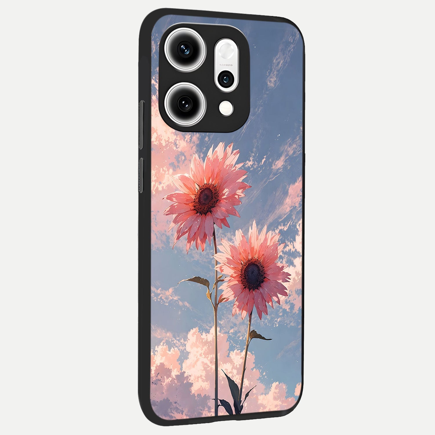  Sun Moon Balance back cover For Oppo Reno 14 Pro slim fit glass case with vibrant aesthetic design