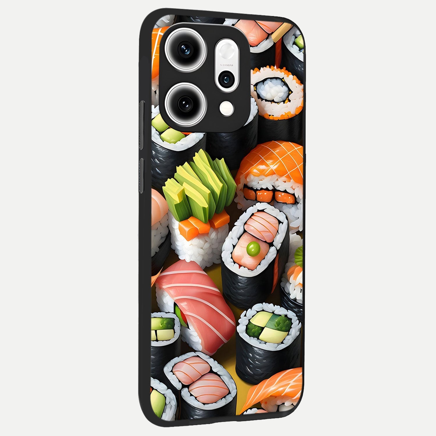  Sushi Food Pattern back cover For Oppo Reno 14 Pro slim fit glass case with vibrant aesthetic design