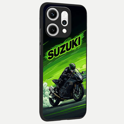  Suzuki Speed Beast back cover For Oppo Reno 14 Pro slim fit glass case with vibrant aesthetic design