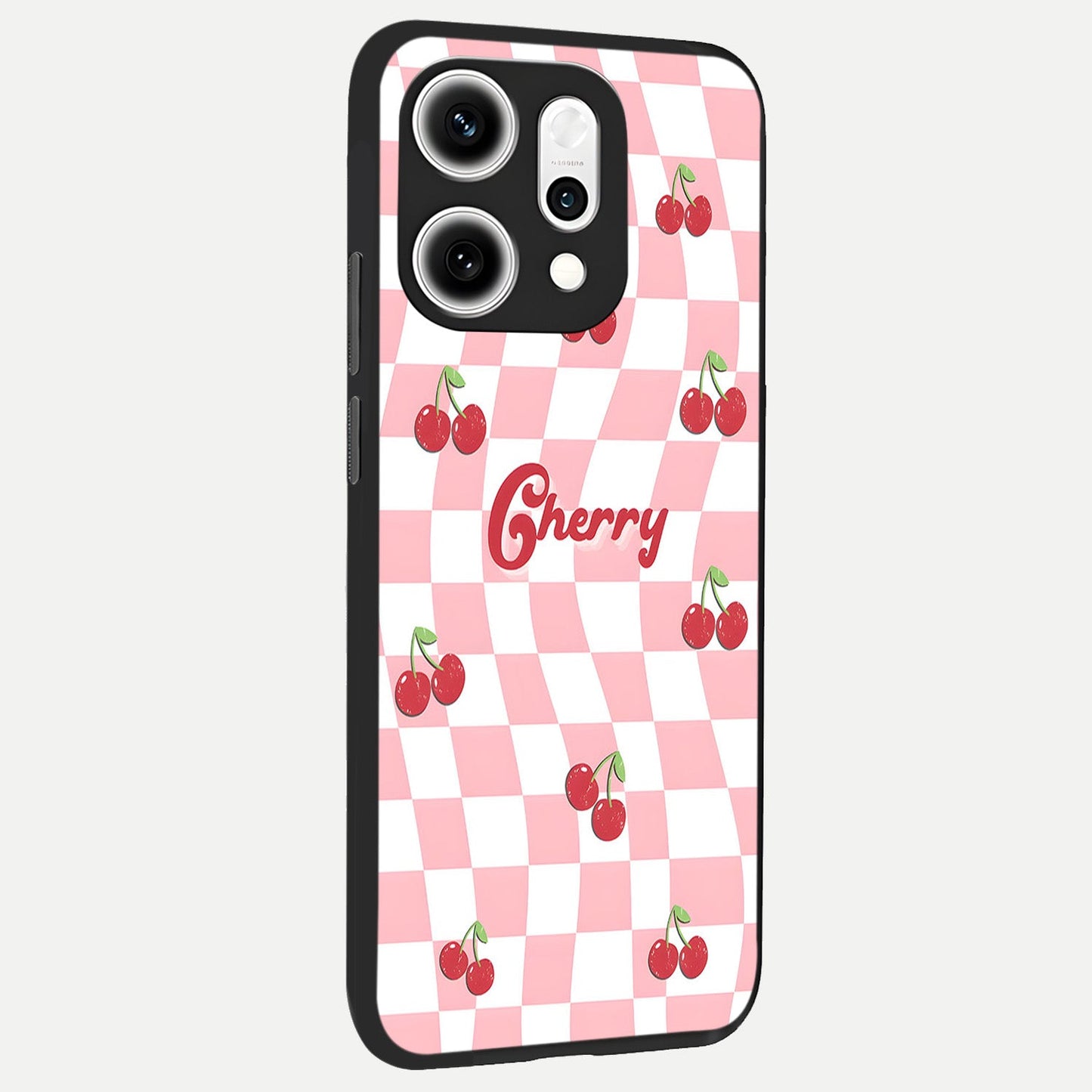  Sweet Cherry Vibes back cover For Oppo Reno 14 Pro slim fit glass case with vibrant aesthetic design