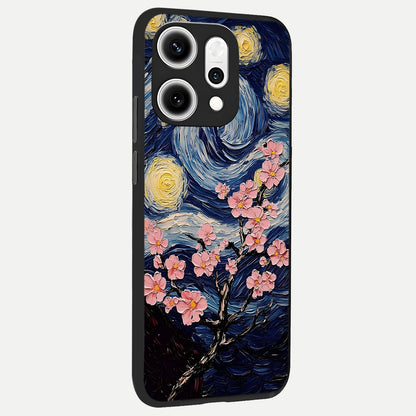  Van Gogh Scenery back cover For Oppo Reno 14 Pro slim fit glass case with vibrant aesthetic design