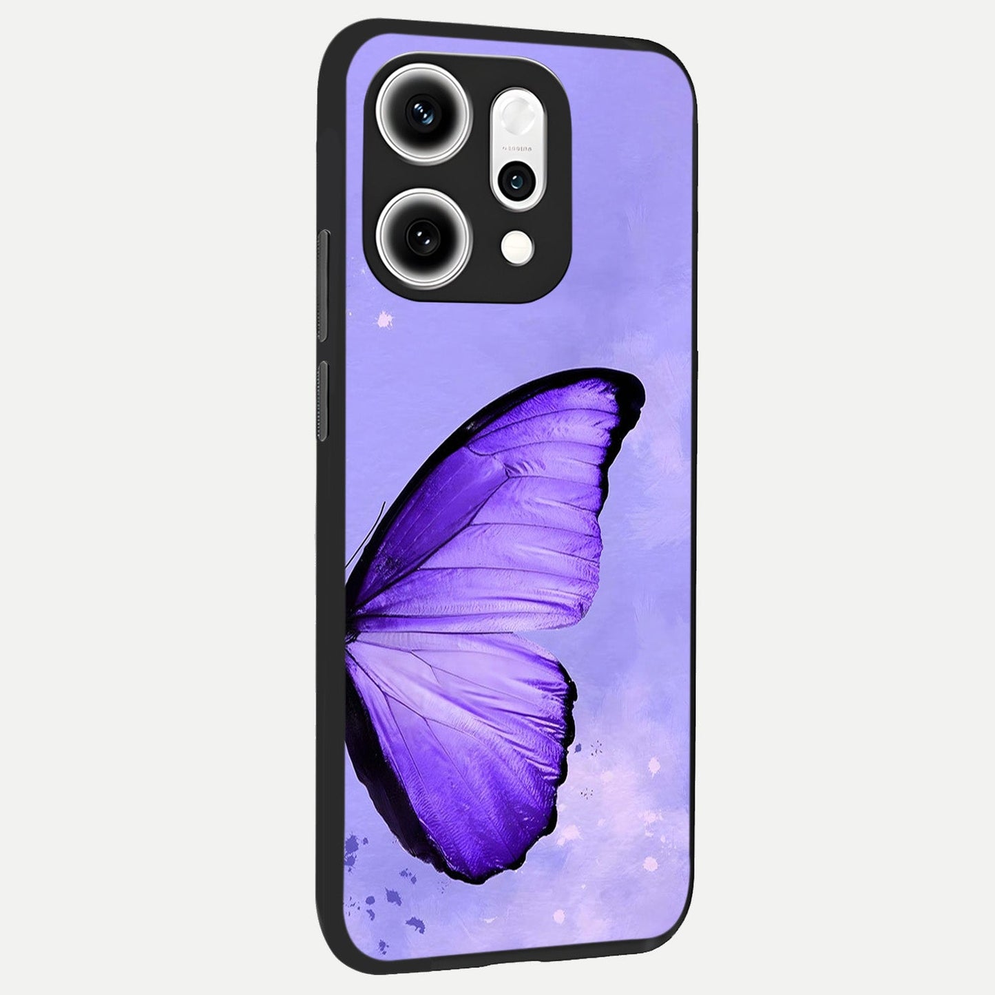  Violet Dream Wing back cover For Oppo Reno 14 Pro slim fit glass case with vibrant aesthetic design
