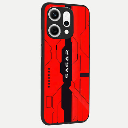  Voltage Rise CYBERPUNK Custom Name back cover For Oppo Reno 14 Pro slim fit personalized glass case with bold cyberpunk design
