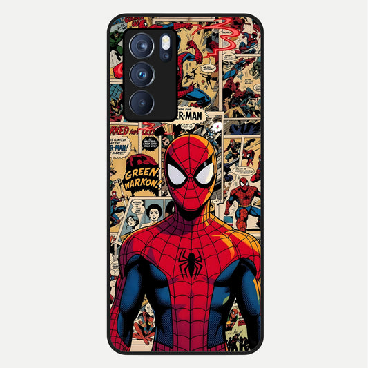  Aesthetic Spider Glass Case For Oppo Reno 6 Pro back cover – full design glossy printed glass finish