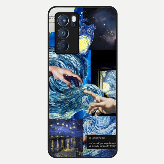  Aesthetic Vando Hands Glass Case For Oppo Reno 6 Pro back cover – full design glossy printed glass finish