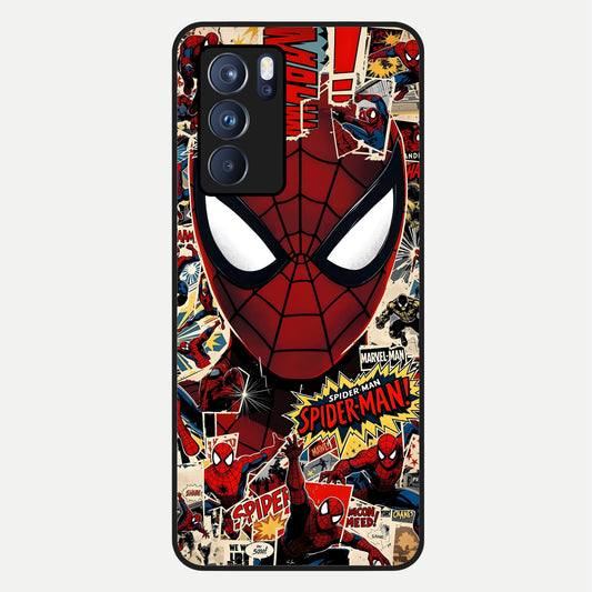  Aesthetic Wonder Spider Glass Case For Oppo Reno 6 Pro back cover – full design glossy printed glass finish