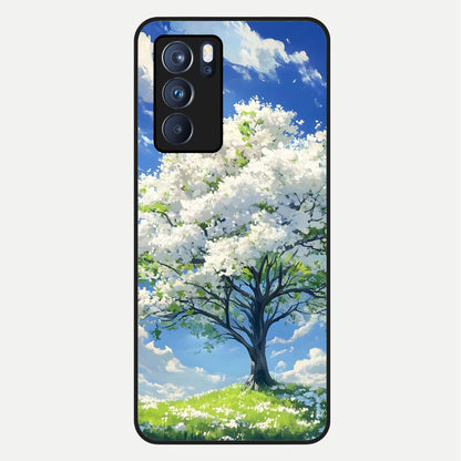  Blossom Sky Serenity Glass Case For Oppo Reno 6 Pro back cover – full design glossy printed glass finish